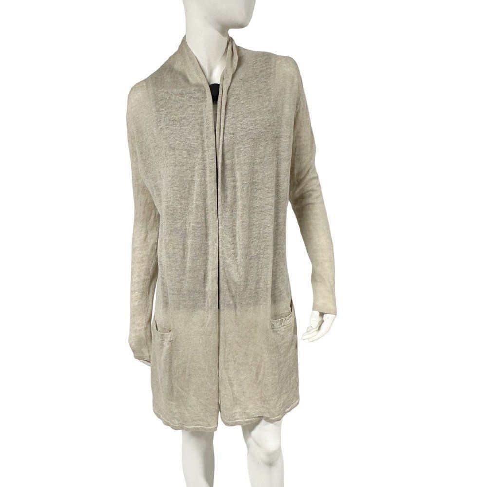 T. Babaton Lightweight Linen Open Front Cardigan Sweater Womens Size XS
